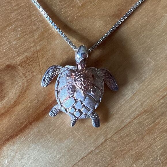 STERLING SILVER GOLD PLATED SILVER 925 WITH CHAIN TURQUOISE NECKLACE​ - Picture 4 of 13